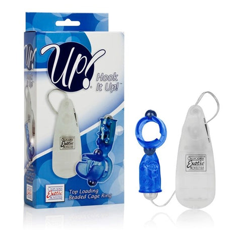 Up! Hook It Up Top Loading Beaded Cock Cage Ring - Cock Rings