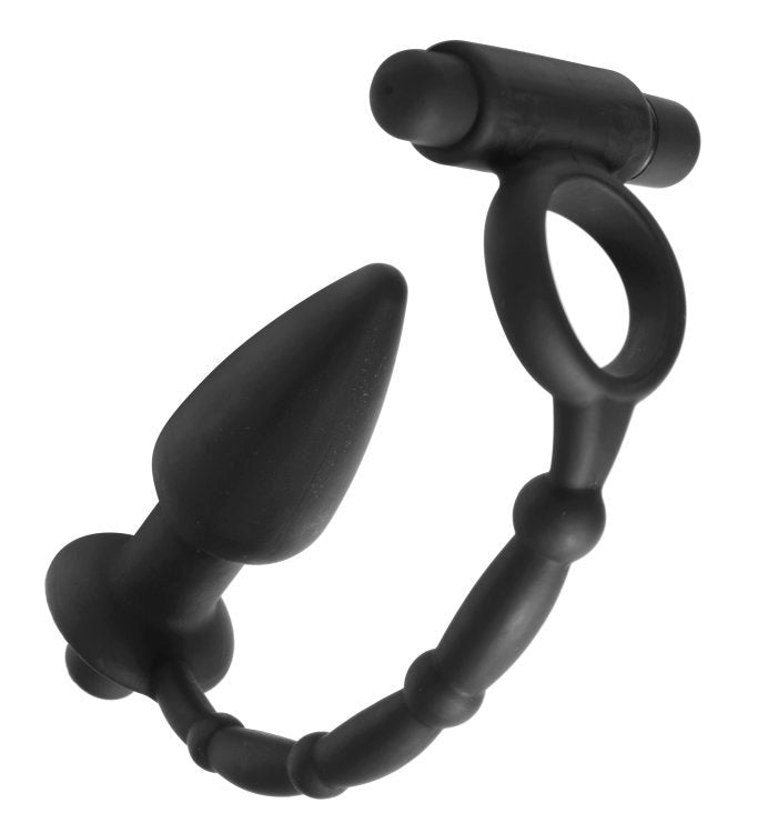 Viaticus Cock Ring With Anal Vibe Plug - - Cock Rings