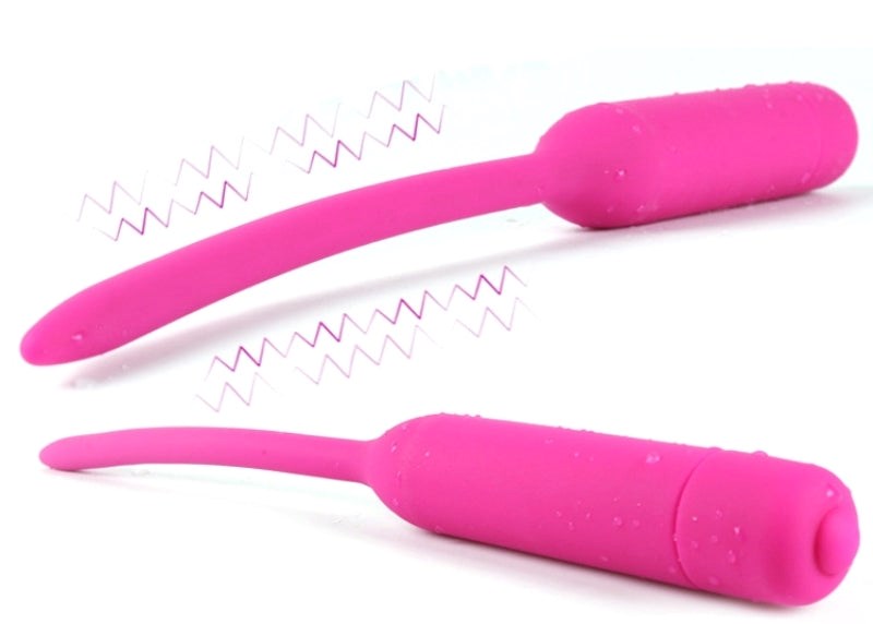 Vibrating Silicone Urethral Sound Small - - Penis Plugs