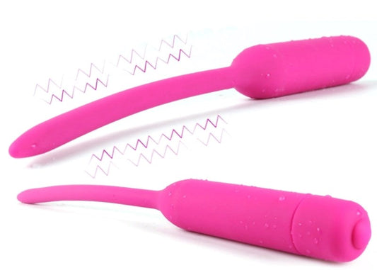 Vibrating Silicone Urethral Sound Small - Penis Plugs