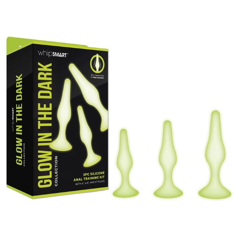 WhipSmart Glow In Dark 3pc Anal Training Kit - - Butt Plugs