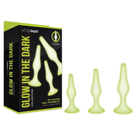 WhipSmart Glow In Dark 3pc Anal Training Kit - Butt Plugs