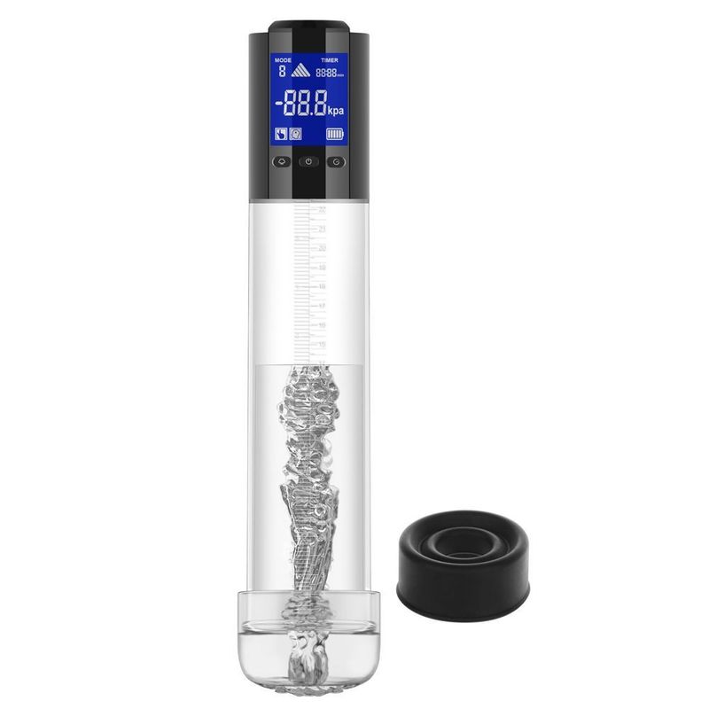 LuvPump Smart Rechargeable LCD Penis Pump w Sleeve and Donut - - Penis Pumps And Stretchers