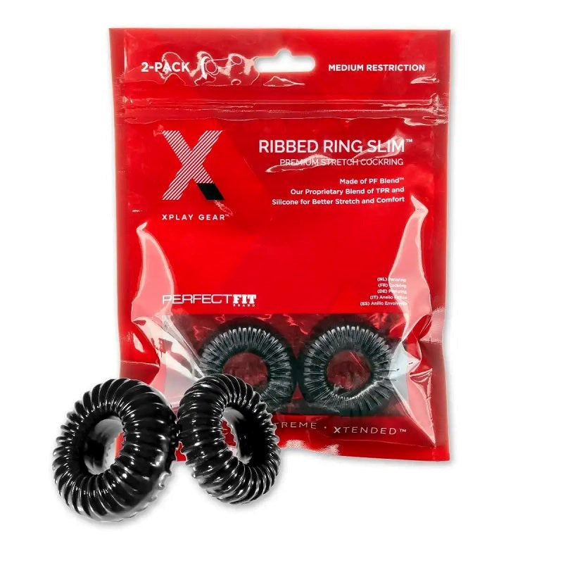 Xplay Ribbed Ring Slim Pack - - Cock Rings