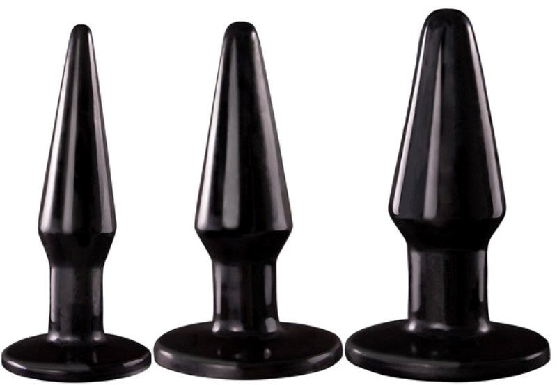 Xplorer Anal Training Butt Plug Kit - Black - - Butt Plugs