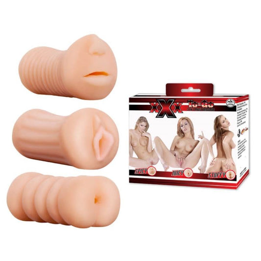 Excellent Power's Compact Pleasure Trio - XXX To Go Stroker Set - Masturbators and Strokers