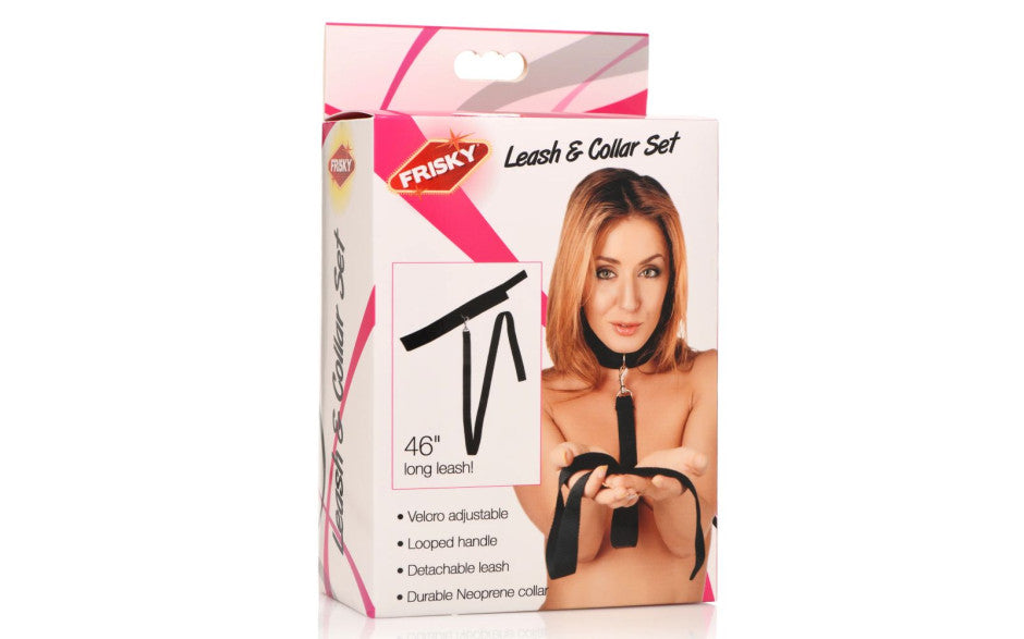 Frisky Neoprene Collar And Leash Set Black - - Collars and Leads