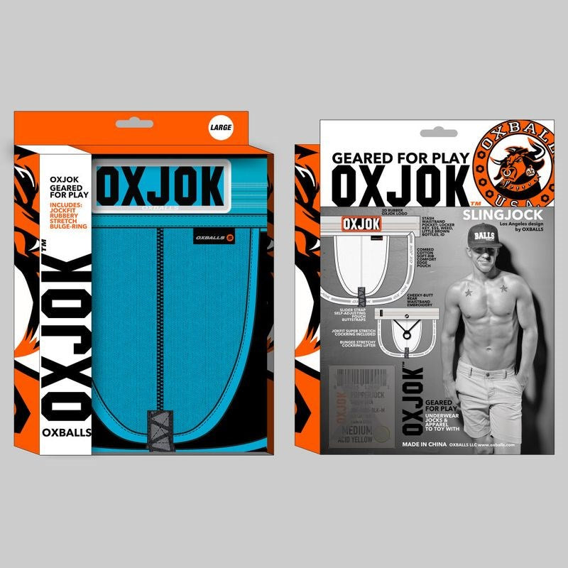 Oxballs Slingjock Upthrust Slider-Strap Jock Pool Blue - - Jocks and G-Strings