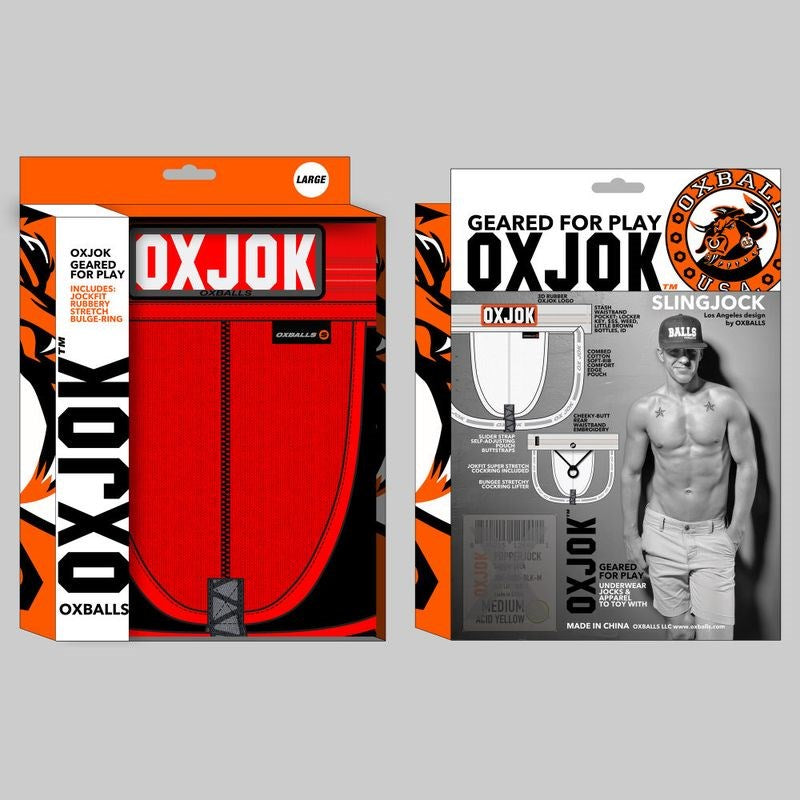 Oxballs Slingjock Upthrust Slider-Strap Jock Red Hot - - Jocks and G-Strings
