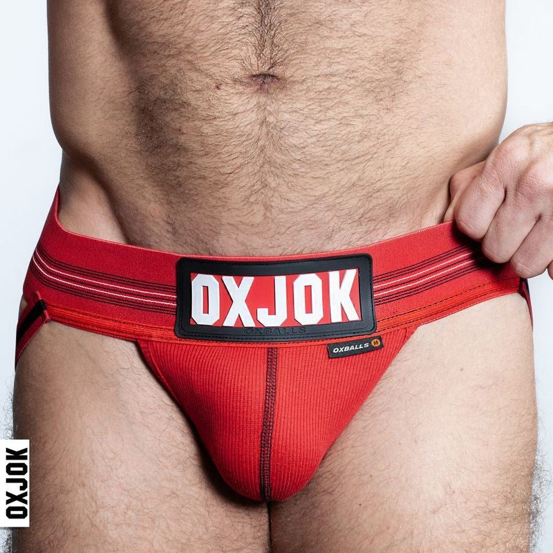 Oxballs Slingjock Upthrust Slider-Strap Jock Red Hot - - Jocks and G-Strings