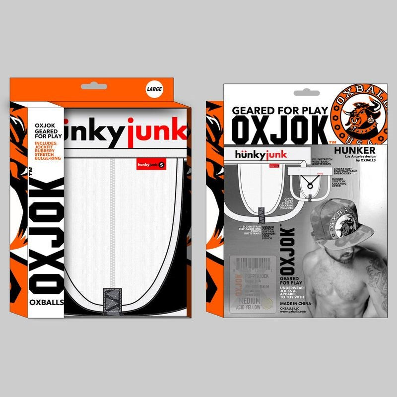 Oxballs Hunker Slider Strap Mens Jock White Snow - - Jocks and G-Strings