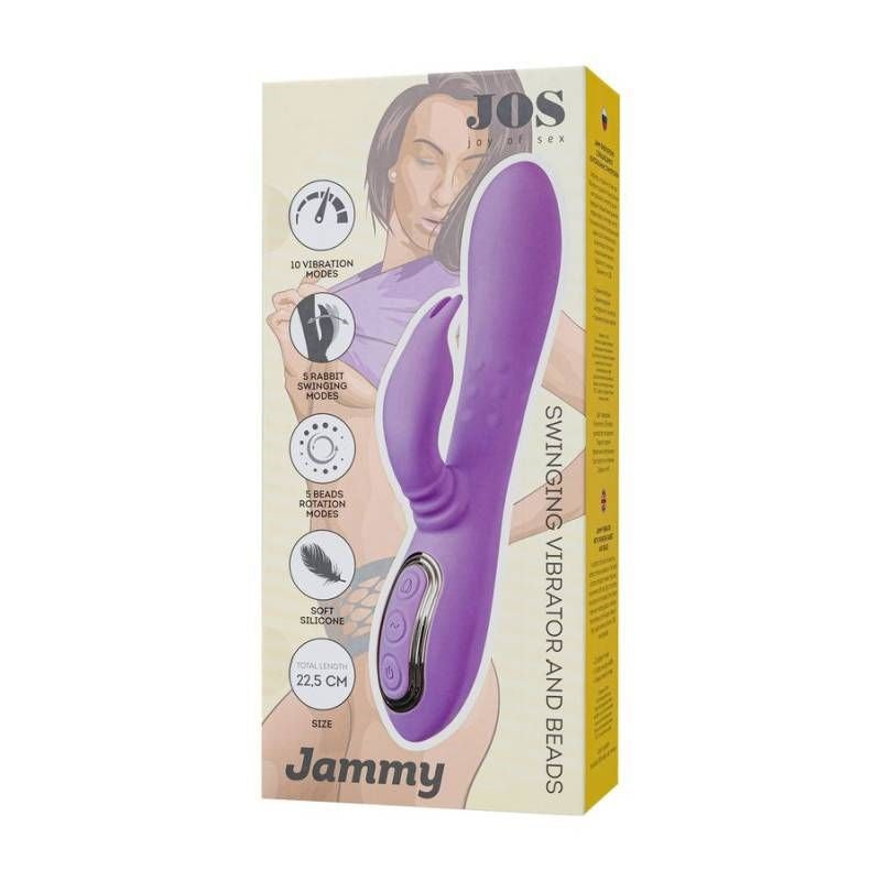 JOS Jammy USB Rechargeable Silicone Rabbit Vibrator - Lavender - Rabbit Vibrators