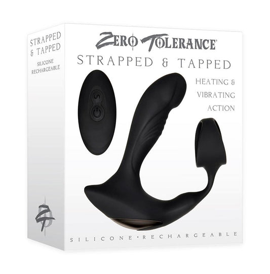 Zero Tolerance Strapped & Tapped Prostate Vibrator Black - Butt Plugs