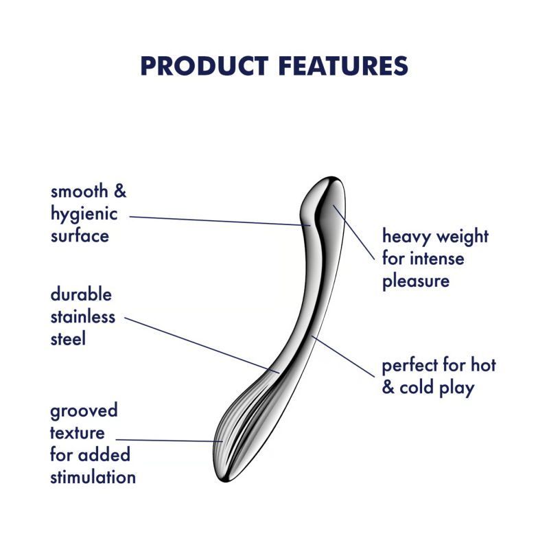 Satisfyer Pure Gravity 1 High Grade Metal Dildo - - Steel Sex Toys