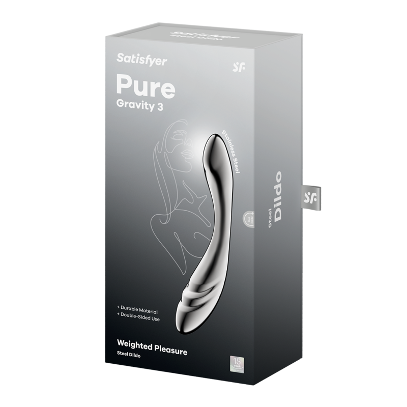 Satisfyer Pure Gravity 3 Metal Construction Dildo - - Steel Sex Toys
