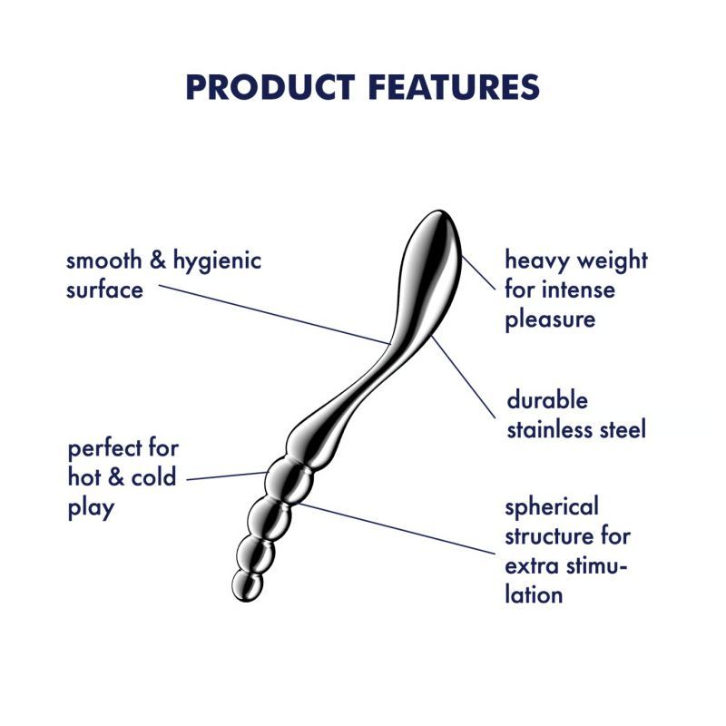 Satisfyer Star Force 1 Curved Metal Dildo - - Steel Sex Toys