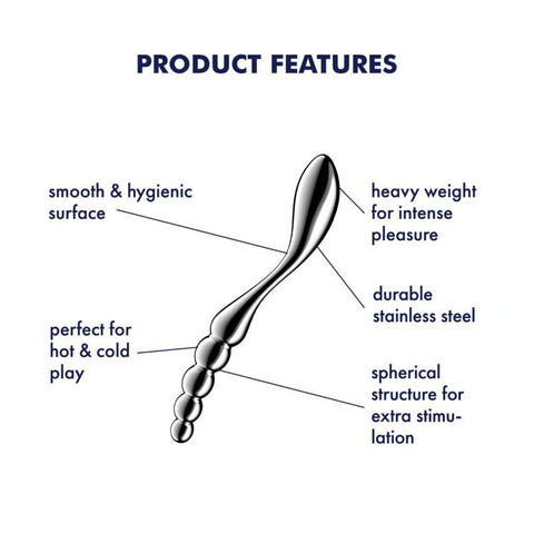 Satisfyer Star Force 1 Curved Metal Dildo - Steel Sex Toys