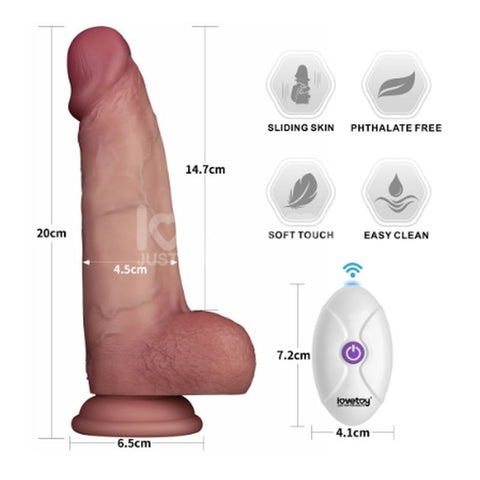 Lovetoy Vibrating Sliding Skin Pro II Silicone Dong - Vibrating Dildos