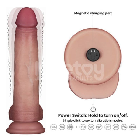 Lovetoy Vibrating Sliding Skin Pro II Silicone Dong - Vibrating Dildos