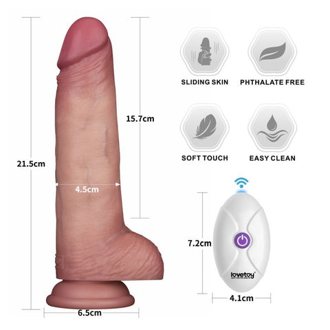 Lovetoy Vibrating Sliding Skin Pro II Silicone Dong - Vibrating Dildos