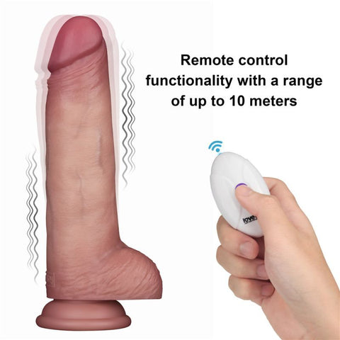 Lovetoy Vibrating Sliding Skin Pro II Silicone Dong - Vibrating Dildos