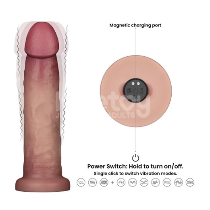 Lovetoy Vibrating Sliding Skin Pro II Silicone Dong - - Vibrating Dildos
