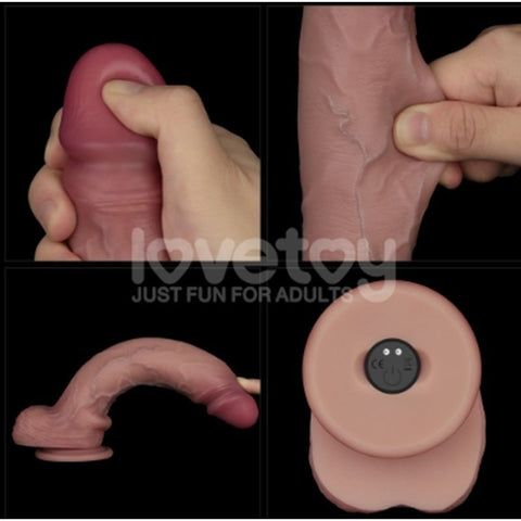 Lovetoy Vibrating Sliding Skin Pro II Silicone Dong - Vibrating Dildos