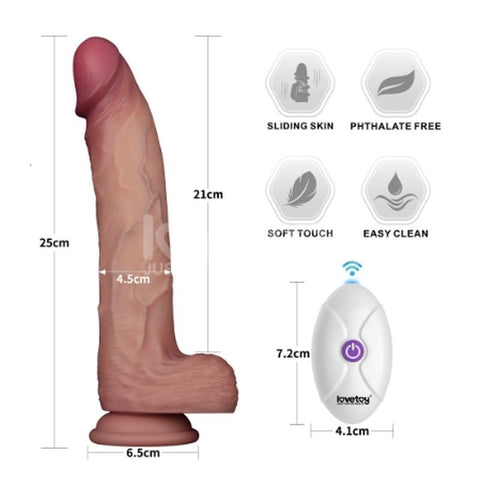 Lovetoy Vibrating Sliding Skin Pro II Silicone Dong - Vibrating Dildos