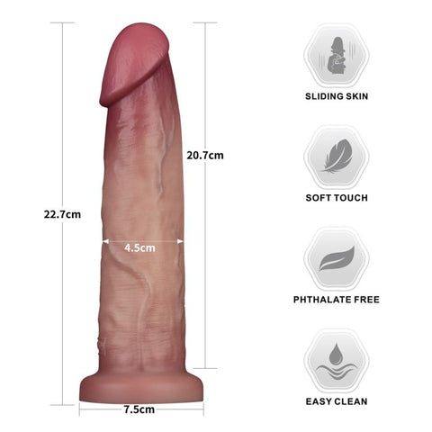Lovetoy Sliding Skin Pro Dual Layer Realistic Silicone Dong - Realistic Dildos