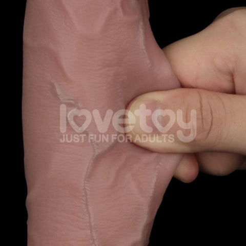 Lovetoy Sliding Skin Pro Dual Layer Realistic Silicone Dong - Realistic Dildos