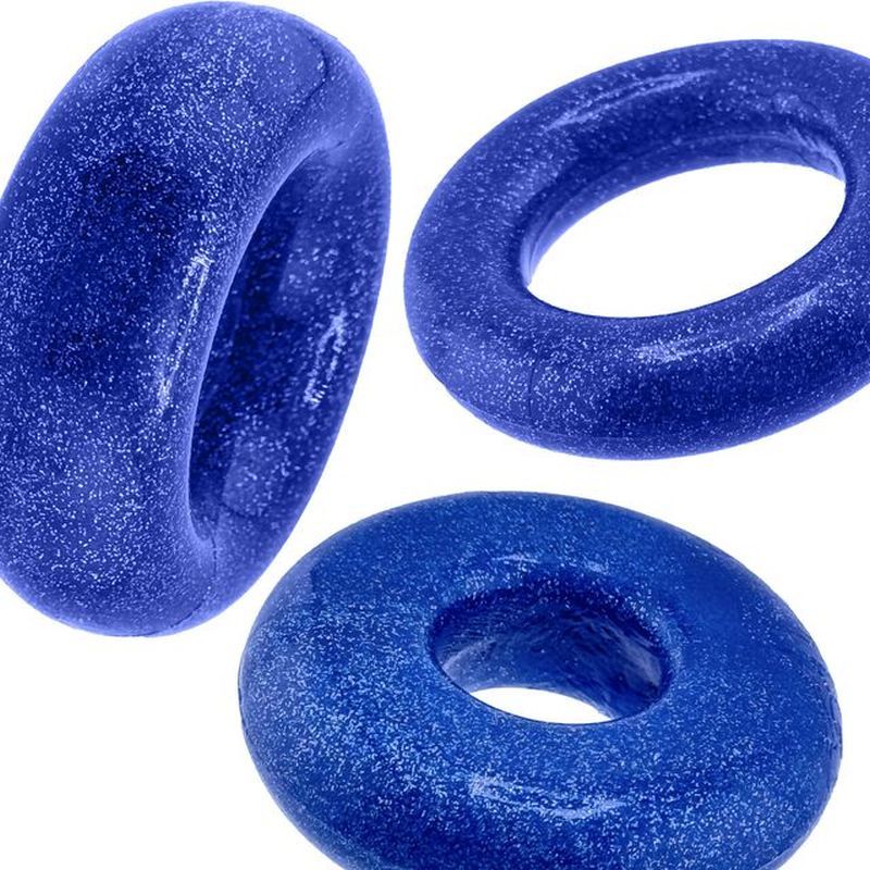 OxBalls Cockpack 3 Piece Stretchy Cock Ring Set - Blue - Cock Ring Sets