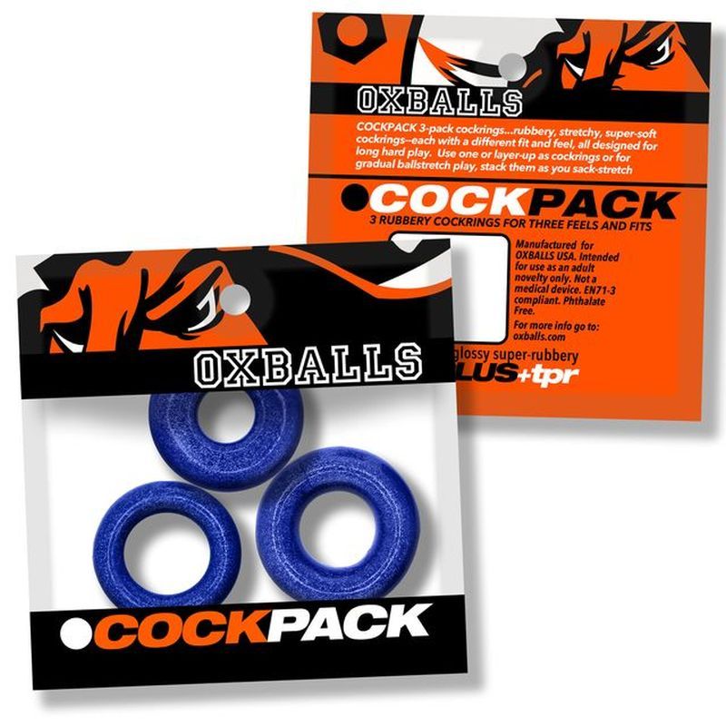 OxBalls Cockpack 3 Piece Stretchy Cock Ring Set - - Cock Ring Sets