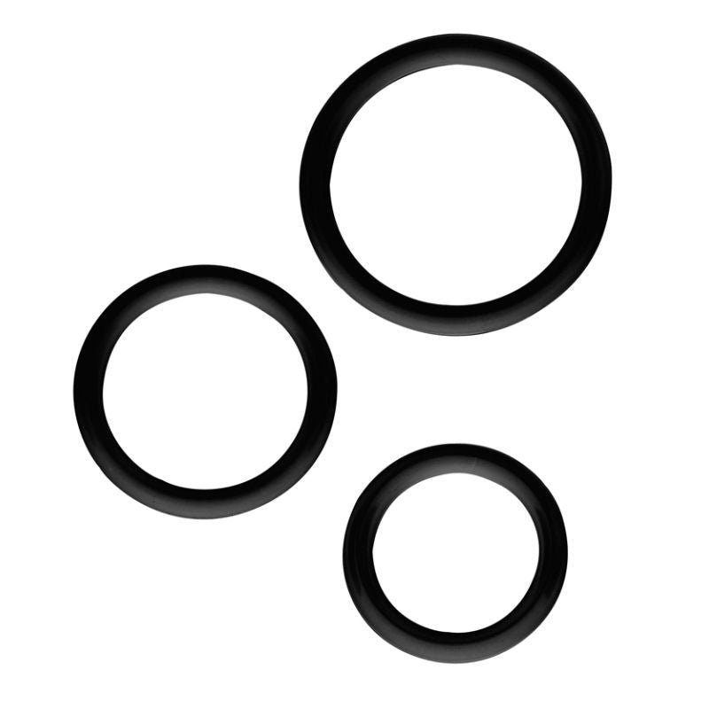 Chisa Magnum Force Silicone Cock Ring Set - Black - Cock Ring Sets