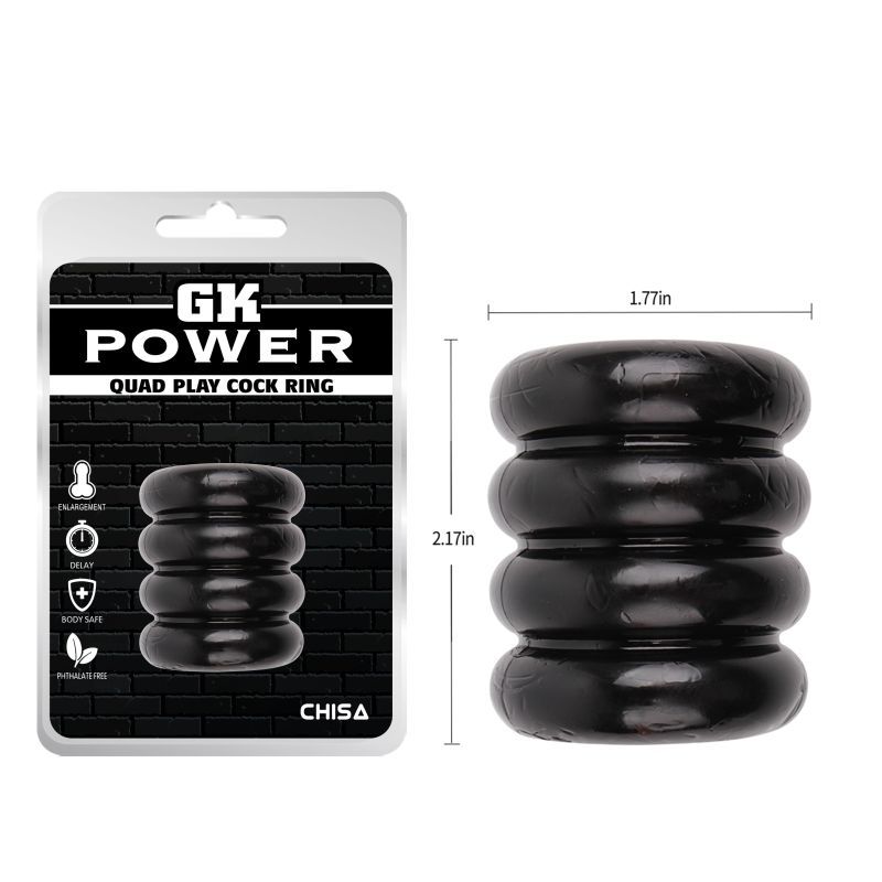 Chisa Quadplay Male Pleasure Ball and Cock Ring - - Stretchy Cock Rings