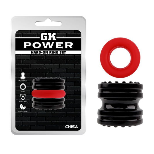 Chisa Hard on 2 Piece Mens Cock Ring Set - Cock Ring Sets