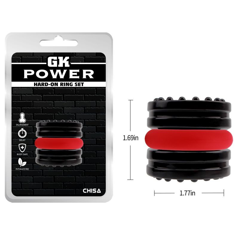 Chisa Hard on 2 Piece Mens Cock Ring Set - - Cock Ring Sets