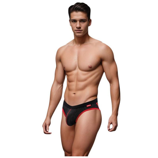 Envy Mens Mesh Breathable Sport Jockstrap Black - Jocks and G-Strings