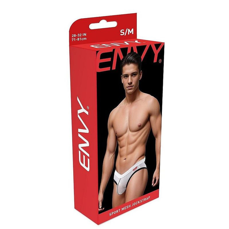 Envy Mens Sport Mesh Breathable Jockstrap White - - Jocks and G-Strings