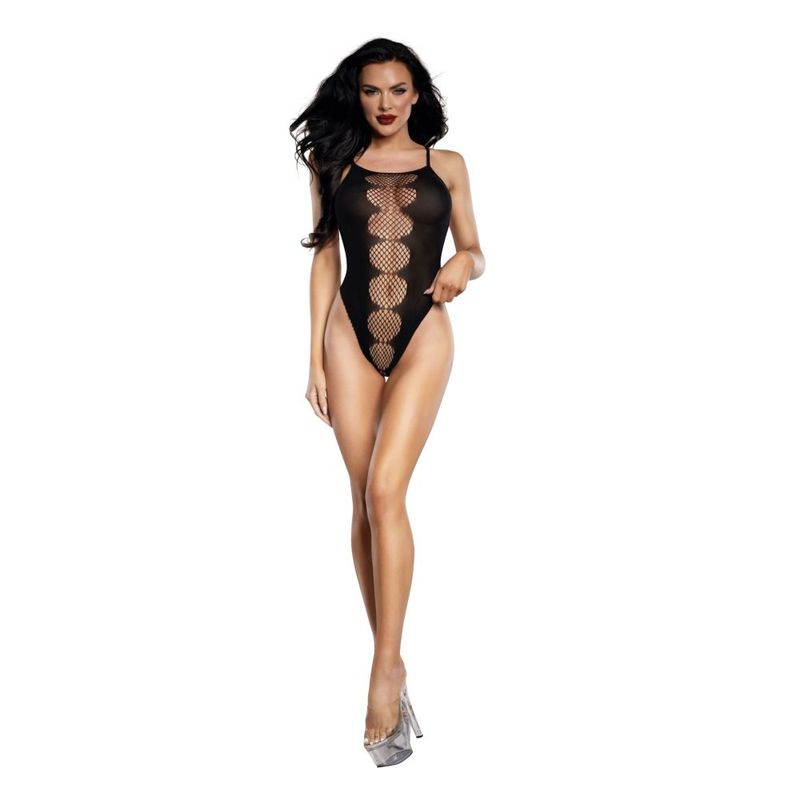 Dream Girl Fishnet Peek-A-Boo Womens Teddy OS - - Teddies and Bodysuits