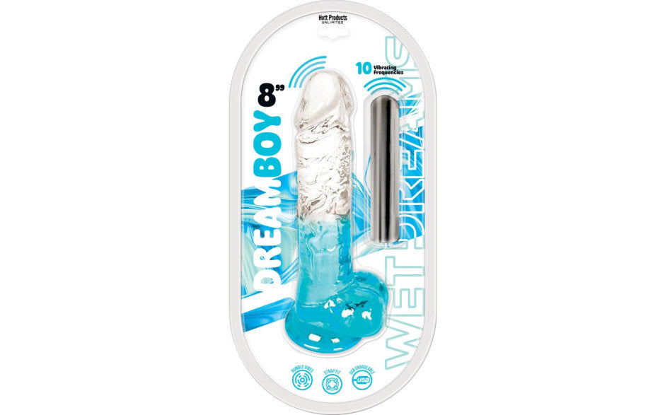 Hott Products Dream Boy 8 Inch USB Rechargeable Dildo - Vibrating Dildos
