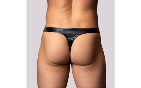 Male Power Liquid Onyx 2.0 Wet Look Thong by Magic Silk