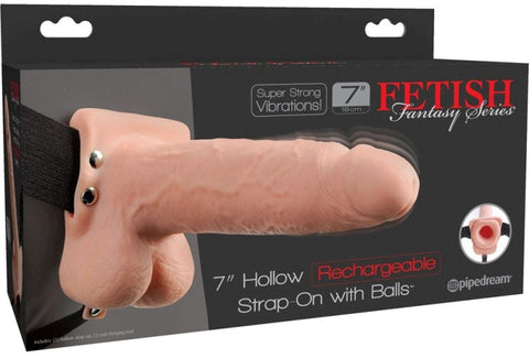 Fetish Fantasy 7 inch Rechargeable Hollow Strap-On with Balls - Strap On Sextoys