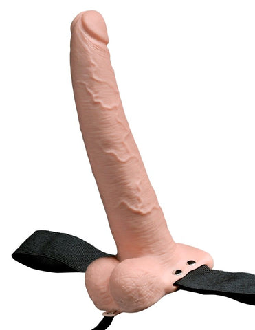 Fetish Fantasy 9 inch Vibrating Hollow Strap-On with Balls - Realistic Dildos