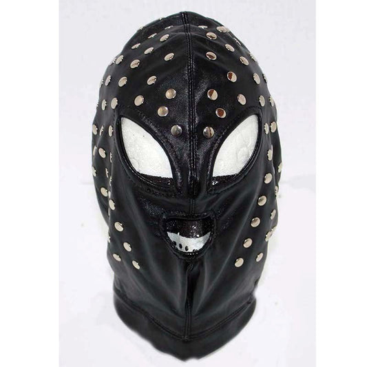 Achilles Extreme Studded Leather BDSM Hood - Bondage Hoods