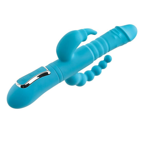 Adam & Eve's Thrusting Triple Joy Rabbit - Sensory Adventure - Rabbit Vibrators