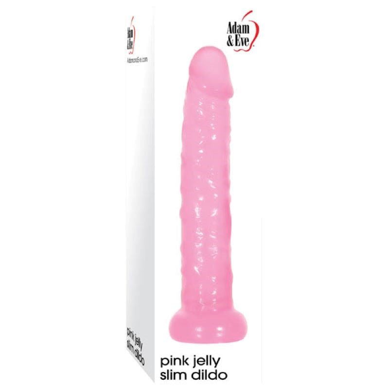 Adam & Eve Pink Jelly Slim Dildo - - Realistic Dildos