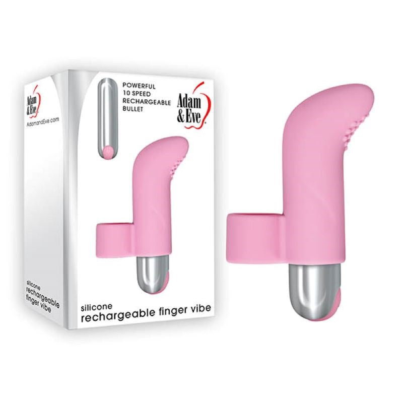 Adam & Eve Silicone Rechargeable Finger Vibrator - - Finger and Tongue Vibrators