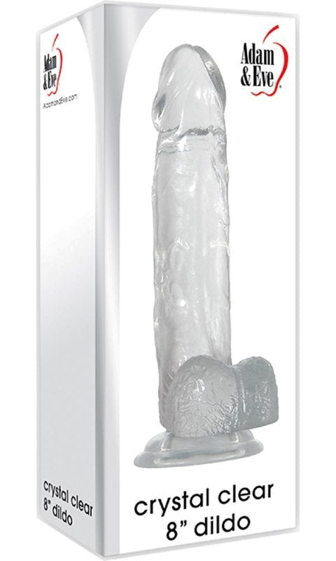 Adam and Eve Crystal Clear 8 inch Dildo - - Realistic Dildos