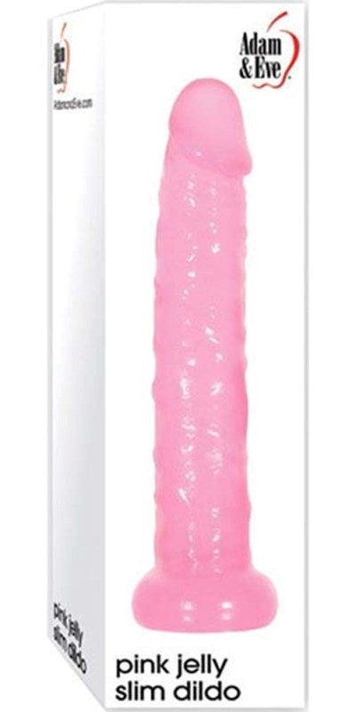 Adam and Eve Pink Jelly Slim Dildo - - Realistic Dildos