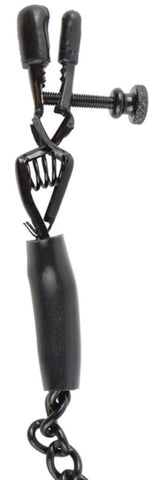 Fetish Fantasy Adjustable Nipple Chain Clamps Black - Nipple and Clit Clamps